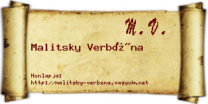 Malitsky Verbéna névjegykártya